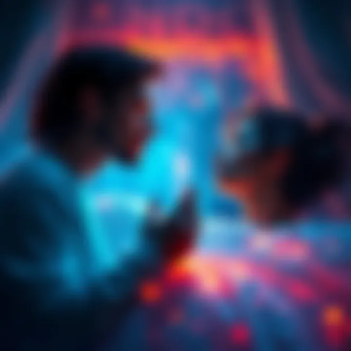 A person in a dream meeting a mysterious woman while facing challenges, symbolizing a journey of self-discovery and emotions.