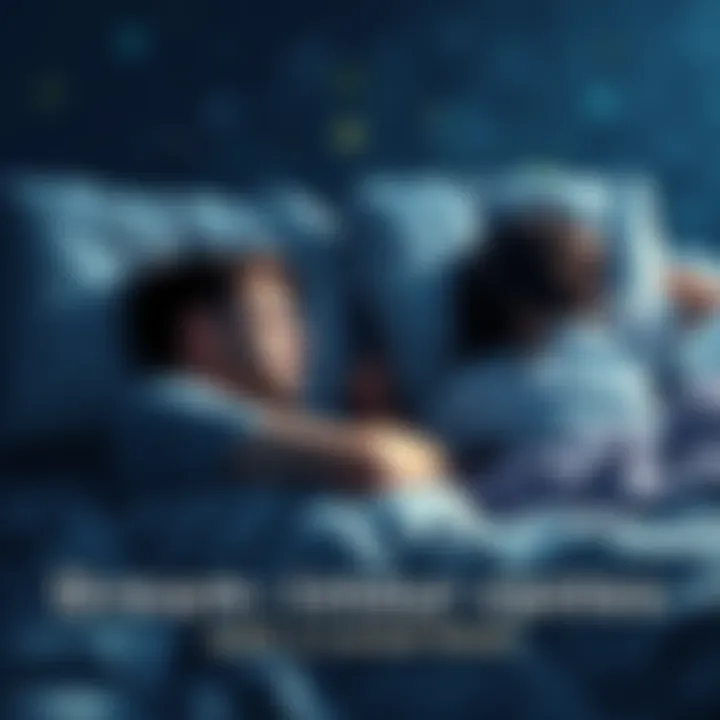 Dream Encounter with a Loved One A person sleeping peacefully, dreaming of a departed loved one sitting beside them, conveying a sense of comfort and connection.
