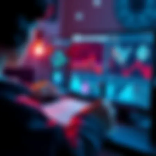 A person writing in a dream journal while analyzing patterns with AI tools on a computer screen