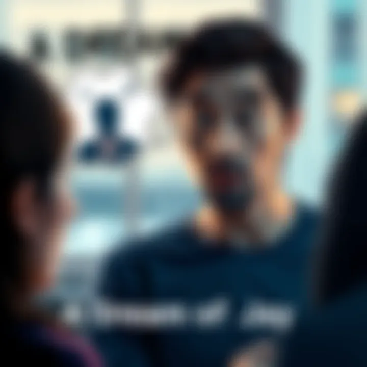 A person looks surprised while sharing a dream about a man named Jay, with a thought bubble showing a faceless figure resembling Jay, symbolizing the eerie connection between dreams and reality.