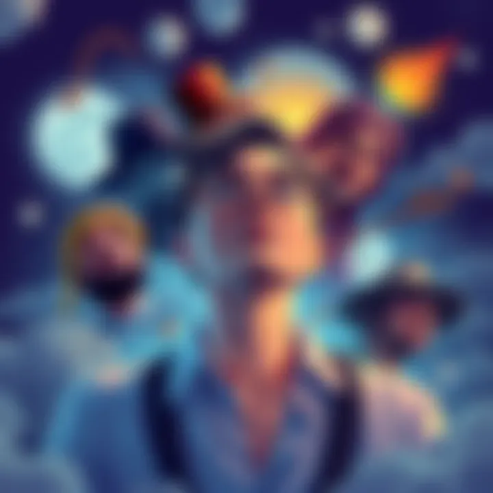 A colorful illustration showing a person dreaming about different identities, including an Italian Mafia figure, a Persian peasant, and others, symbolizing diverse perspectives in dreams.