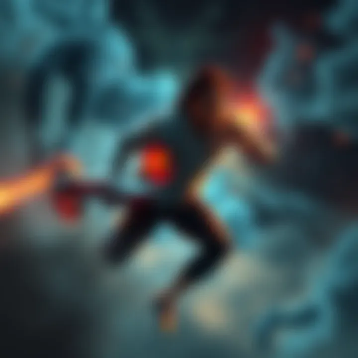 A person in a dream appears to struggle while trying to run from an unseen threat, showing frustration and fear.