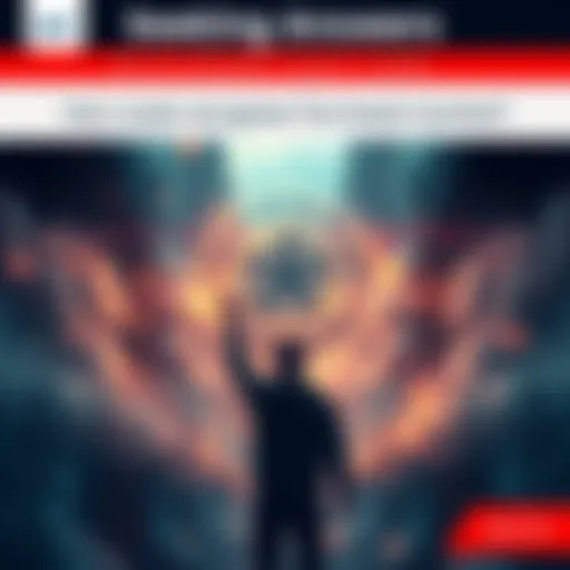 A person looking at a mysterious symbol in a dreamlike setting, seeking answers from a community
