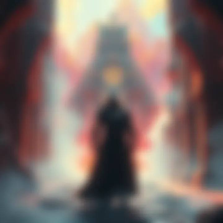 An ethereal depiction of a dream traveler named Gaius in an ancient Aztec-Mayan landscape, surrounded by vibrant colors and enigmatic symbols of time and dreams.