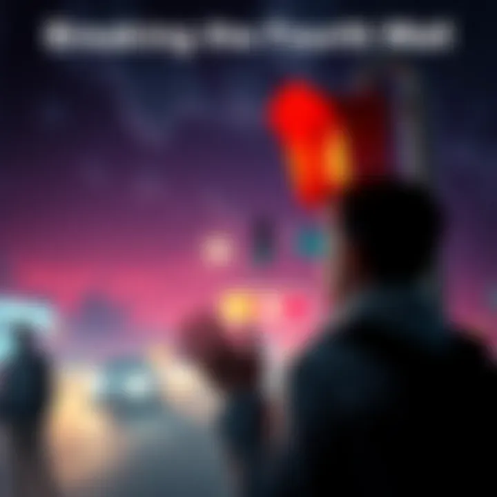 A person in a dream talking to an unseen audience while at a red light with a friend, illustrating a surreal moment.