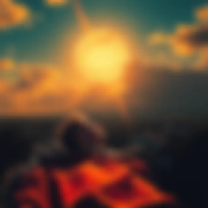 A person wakes up startled after dreaming of multiple suns shining brightly in the sky, while outside, a similar event is happening with moons over a town.