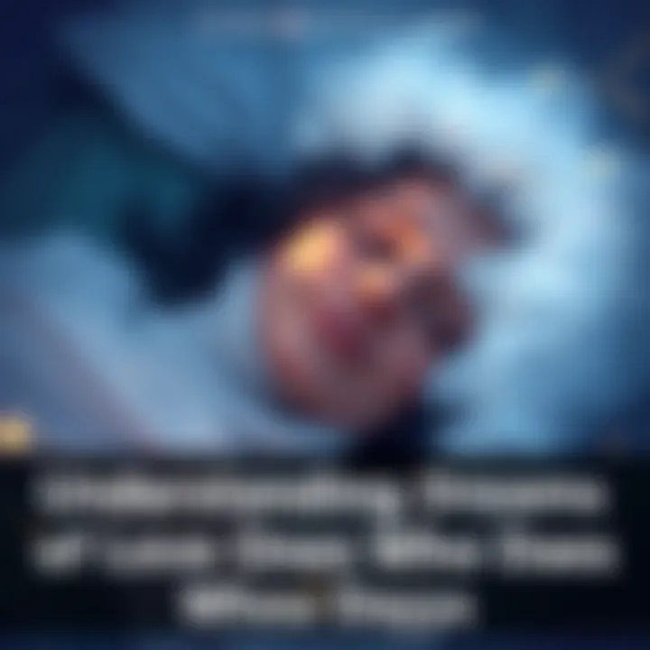 A person sleeping peacefully with a soft smile, visualizing a comforting presence of a loved one who has passed away, surrounded by gentle dream clouds.