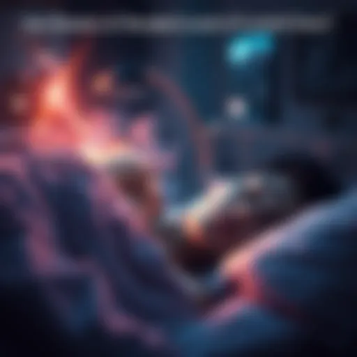 A person sleeping peacefully, dreaming of a deceased loved one, with a soft light surrounding them
