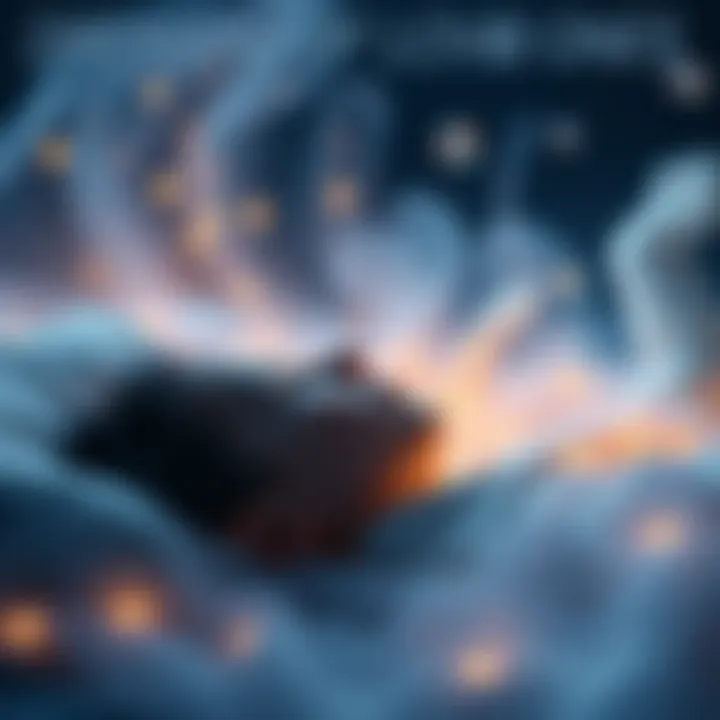 A peaceful scene showing a person dreaming with a soft glow around them, symbolizing dreams of deceased loved ones.