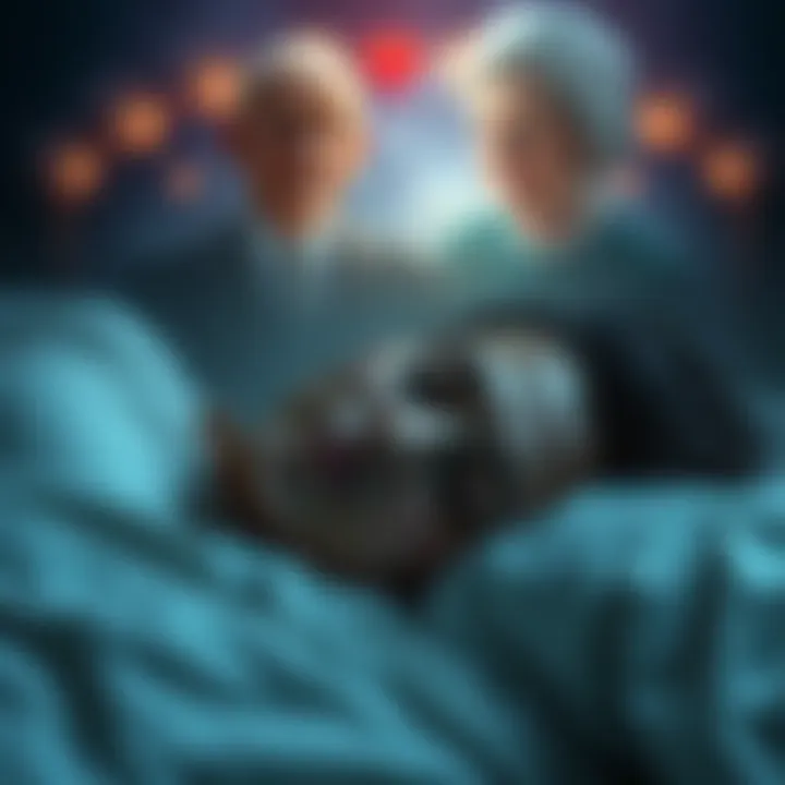Dreaming of Loved Ones A person peacefully sleeping with faint images of a stepfather and grandmother appearing above, symbolizing dreams of deceased family members.