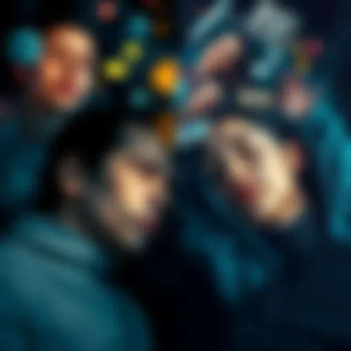 Dreaming Self and Waking Self A split image showing a person asleep with dream-like symbols above, contrasting with the same person awake and surrounded by memories from their life.