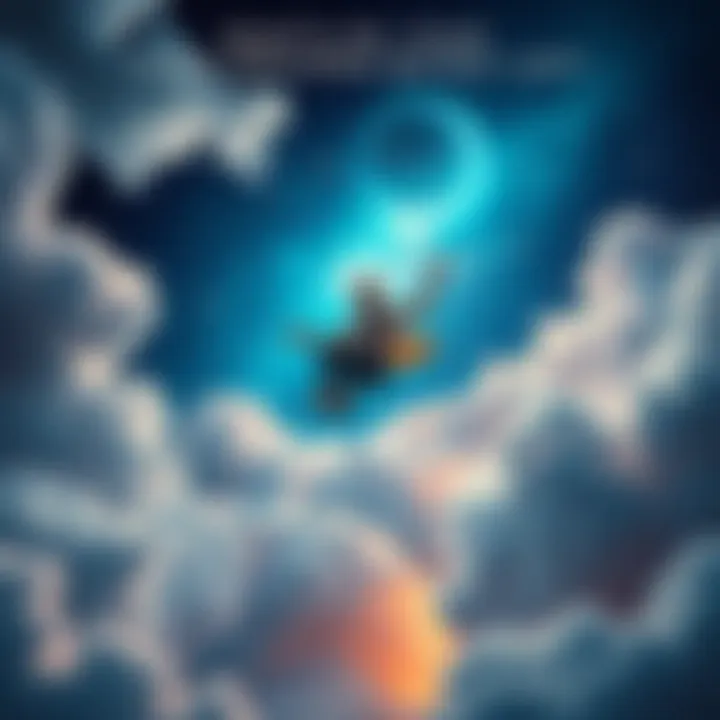A person floating among clouds and stars, experiencing a vivid lucid dream