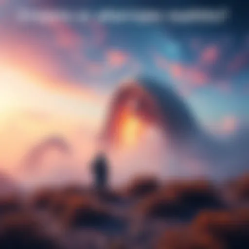 A person standing in a surreal landscape with shifting colors and shapes, symbolizing the blurring of dreams and alternate realities.