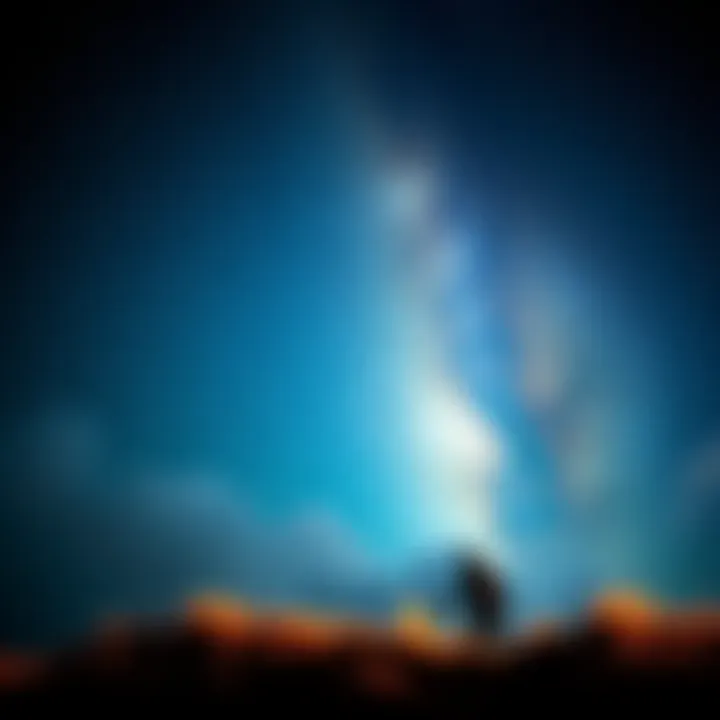 A dream scene featuring a lonely figure reaching out for friendship under a starry night sky