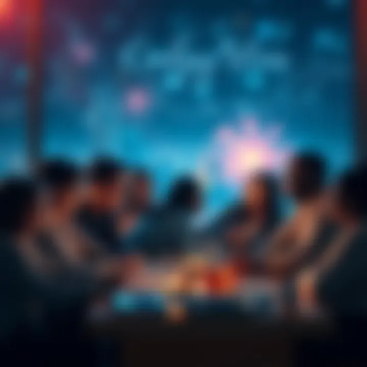 A group of diverse people discussing and sharing their dreams in a cozy setting