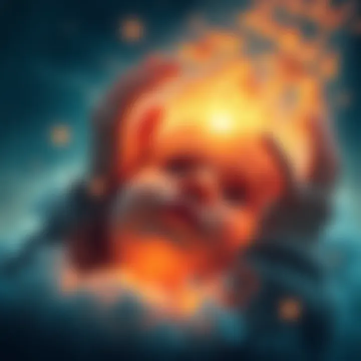 A grieving child dreams of their late mother, depicted in comforting scenes filled with warmth and light, symbolizing love and loss.