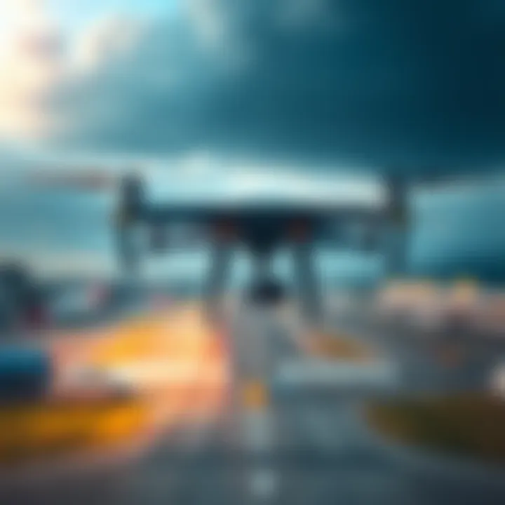 Unidentified drone hovering near an airport runway during a closure.