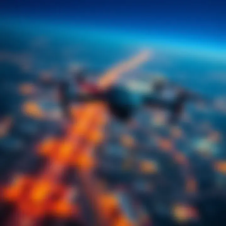 Aerial view of unidentified drones flying over Wright-Patterson Air Force Base, highlighting airspace activity in military zones.