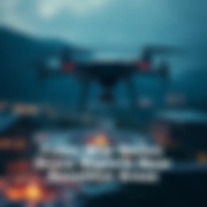 A drone hovering over a critical site, indicating unusual activity reported.