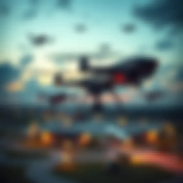 Multiple drones flying over Barksdale Air Force Base in Louisiana, raising security concerns.