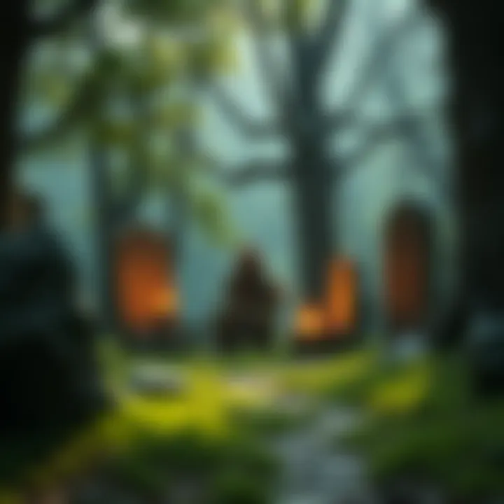 A druid performing a ritual in a forest setting with ancient stones and trees around.