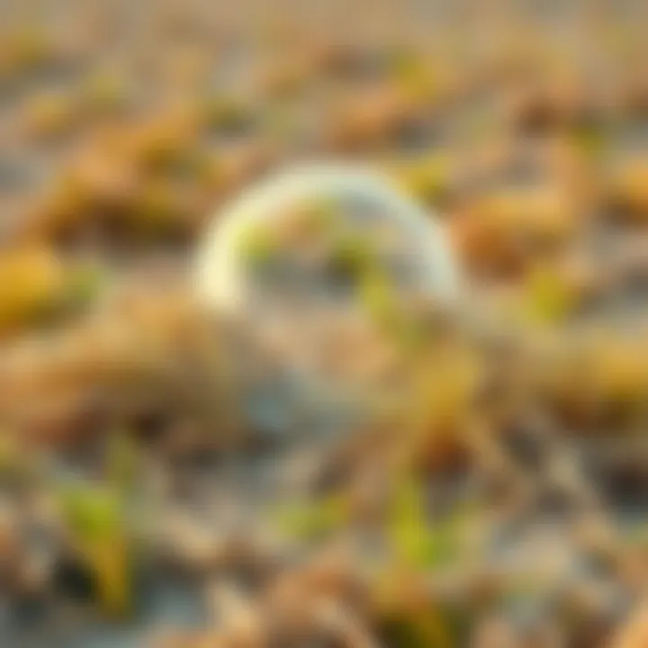 Dry grass at Buga sphere site The Buga sphere site with dry and discolored grass raising environmental concerns