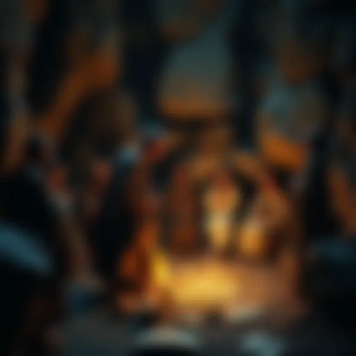 A group of early Christians gathered in a secluded location, sharing their faith and teachings quietly, symbolizing their underground beginnings.