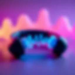 Close-up of earphones with sound waves illustrating creepy noises