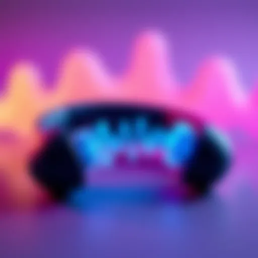 Close-up of earphones with sound waves illustrating creepy noises