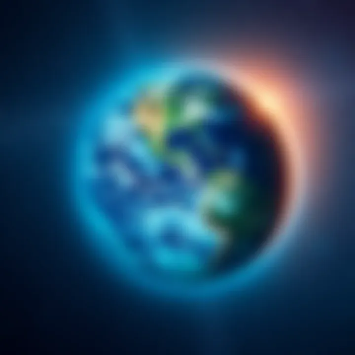 A view of Earth surrounded by stars in the night sky, representing the vastness of the universe and our place within it.