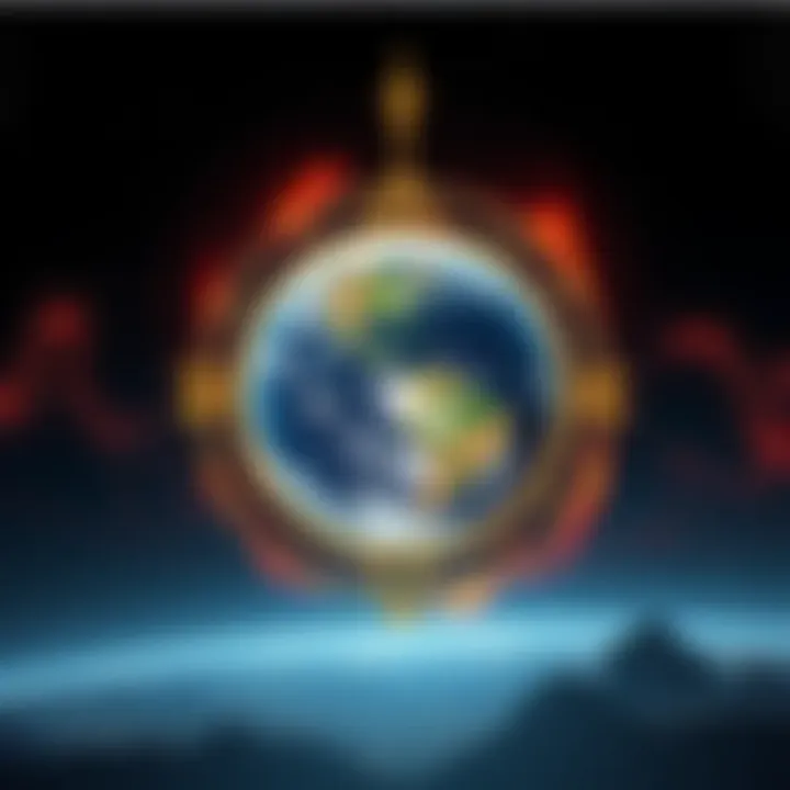A visual representation of Earth's 12,000-year cataclysm cycle alongside ancient Vedic symbols, showing the connection between geological events and historical time systems.