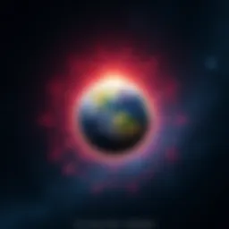 A visual of Earth surrounded by a shimmering aura, hinting at an unseen intelligence scanning the planet.