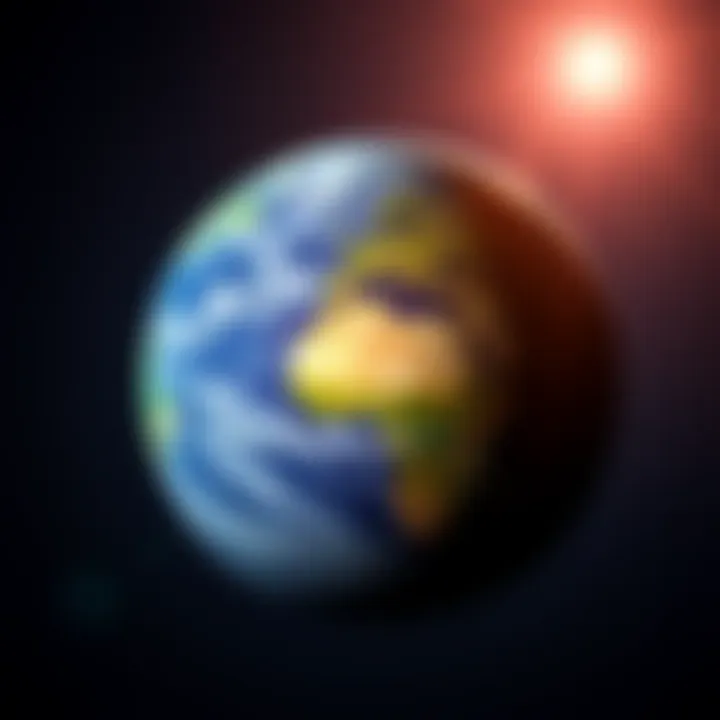 A visual representation of Earth absorbing sunlight, illustrating an increase in mass and potential effects on tidal patterns.
