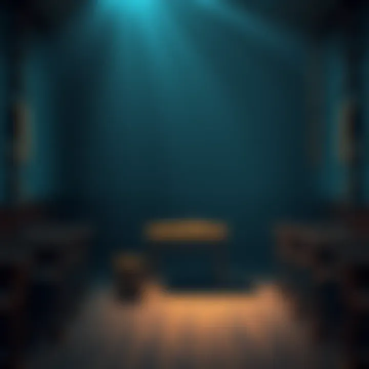 A visual representation showing a classroom with dark shadows and chains, symbolizing the Earth School theory as a prison instead of a learning place.