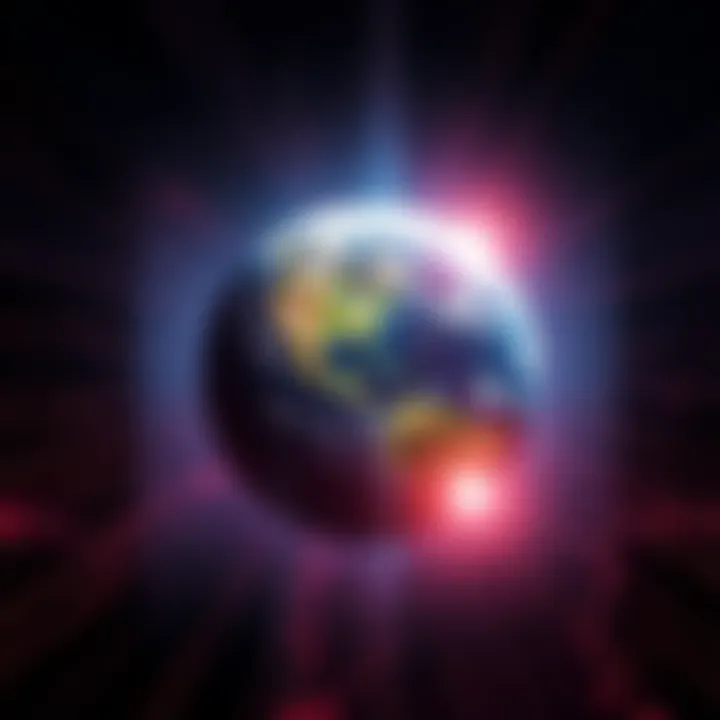 A visual representation of increased Schumann Resonance energy levels surrounding the Earth, highlighting electromagnetic activity in June 2025.