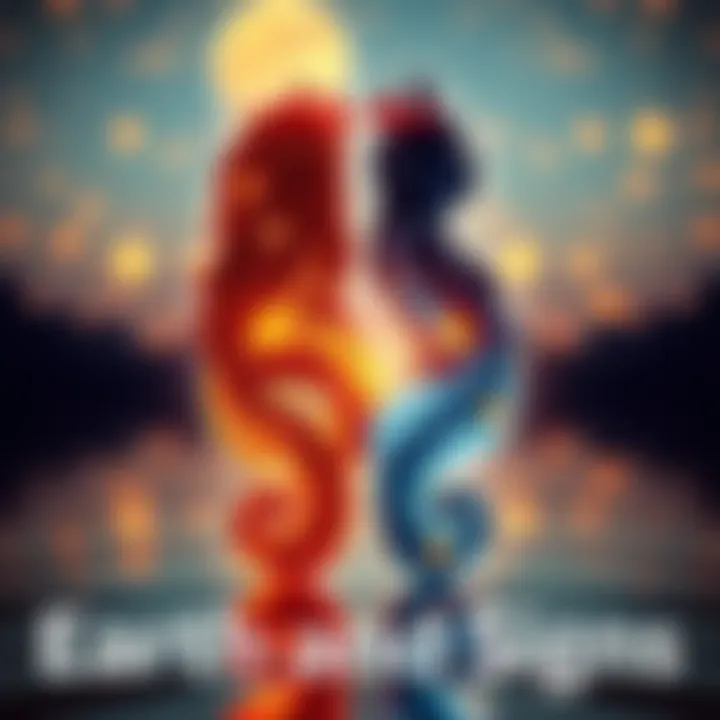 Earth and Water Signs Together Two zodiac symbols representing Earth and Water signs side by side, symbolizing love and harmony.