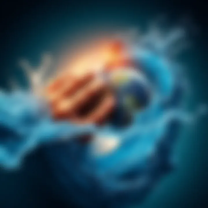 A visual representation of earth and water signs symbolizing their connection, featuring earthy tones and flowing water elements.