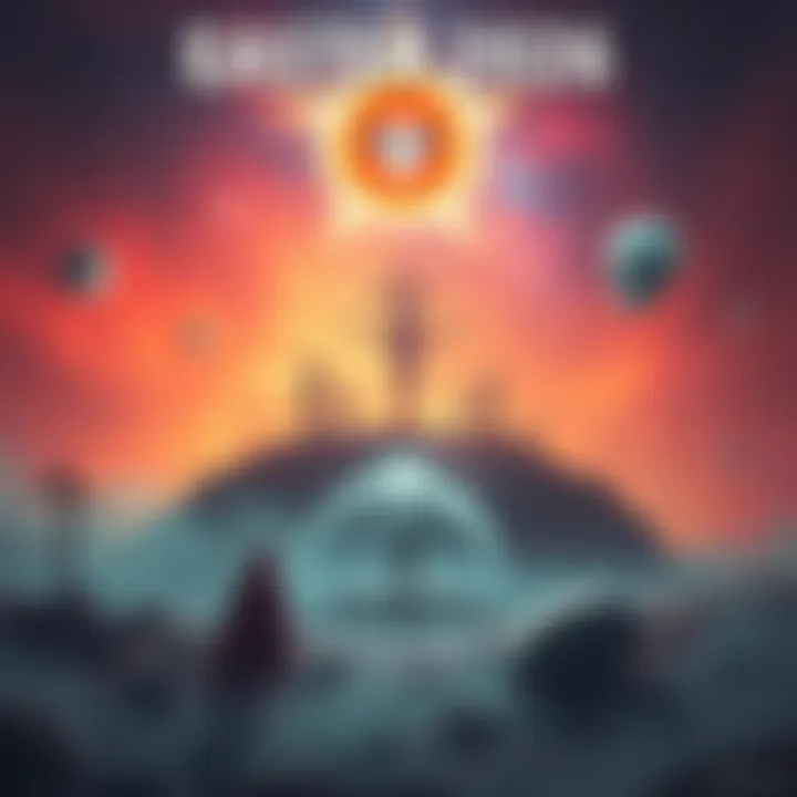 Easter 2026 Prophecy A vibrant depiction of Easter 2026 with symbols of Regulus, alien figures, and nuclear imagery in a mystical setting.