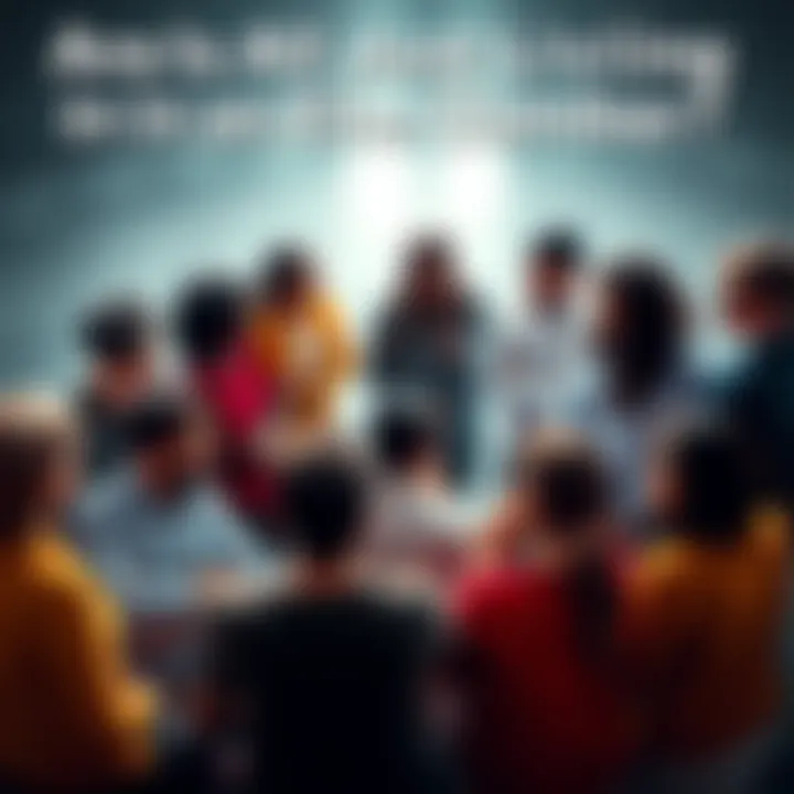 Group of diverse people sharing different opinions in a discussion circle