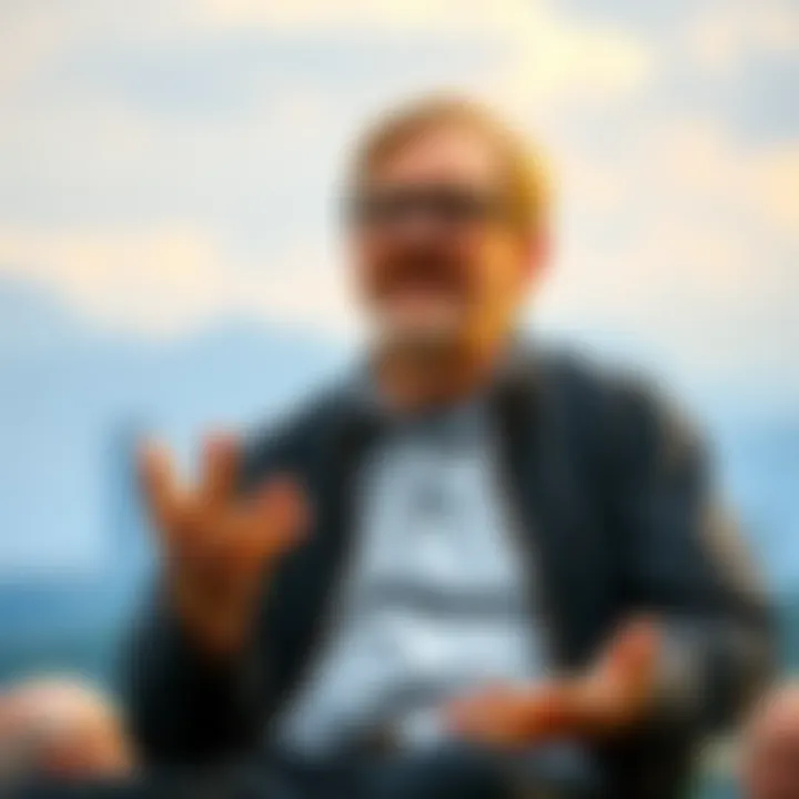 Eckhart Tolle is discussing the mind as a tool in a peaceful setting, focusing on mental clarity and mindfulness