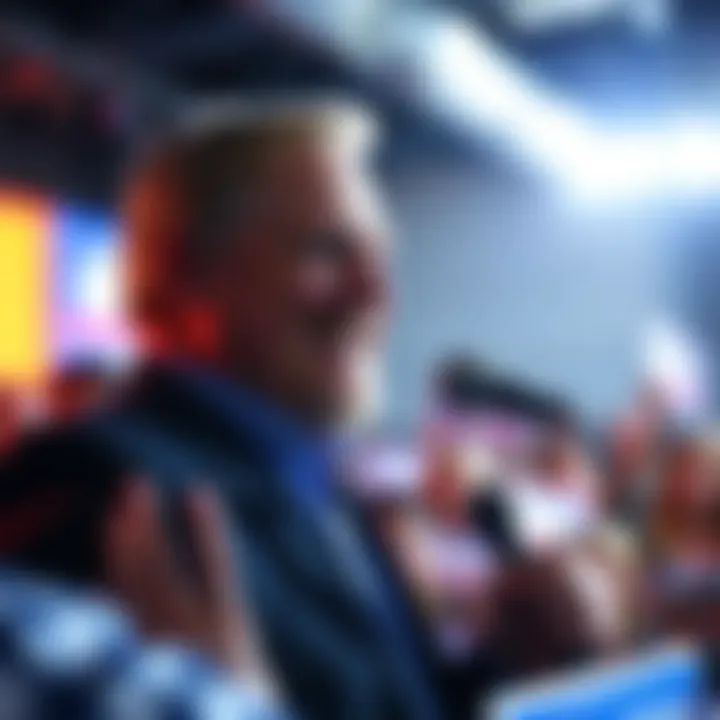 Newly elected Kentucky representative Ed Gallrein speaking at a campaign rally, smiling and engaging with supporters.