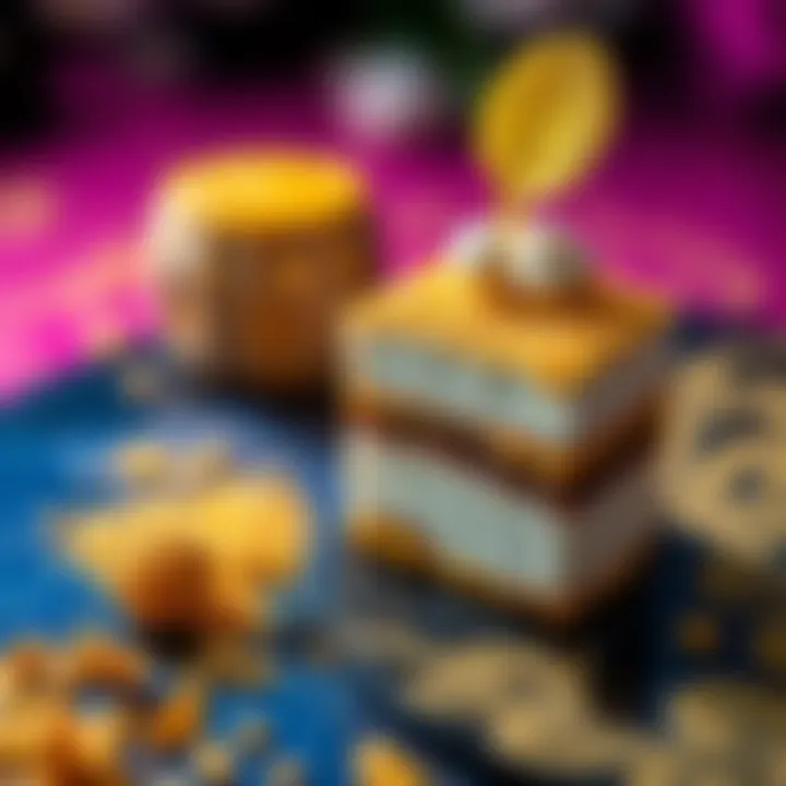 A gourmet dessert topped with edible gold leaf, showcasing luxury in modern cuisine.