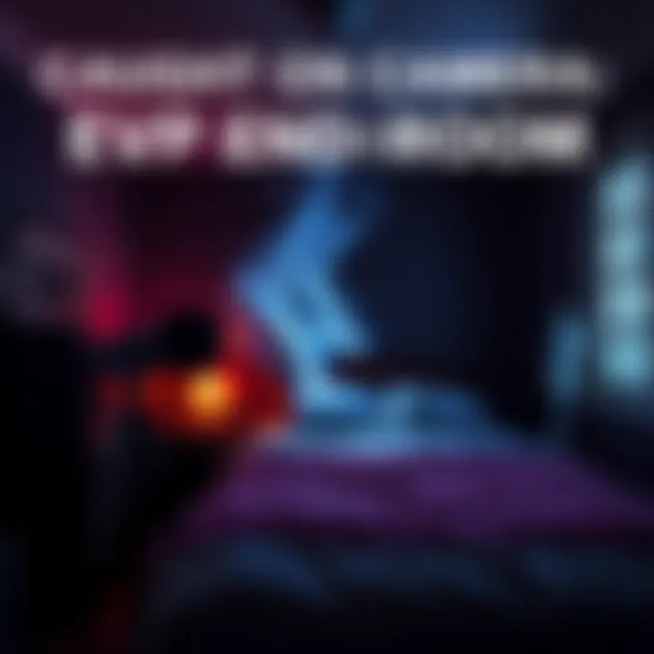 A darkened bedroom featuring a recording device and ghostly wisps of light, symbolizing the ethereal presence during the EVP capture.