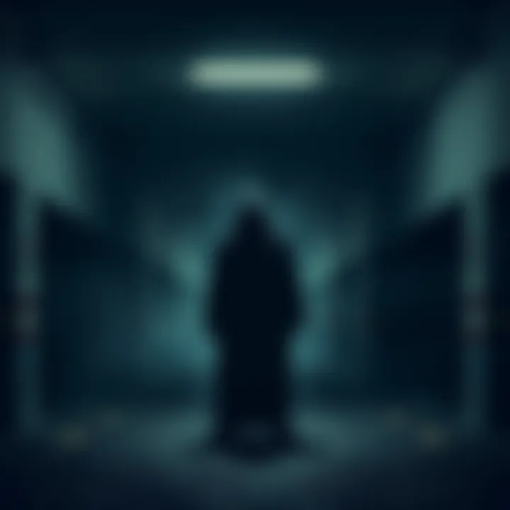 A shadowy figure stands in a dimly lit Boston parking garage, evoking a sense of fear and unease among residents.