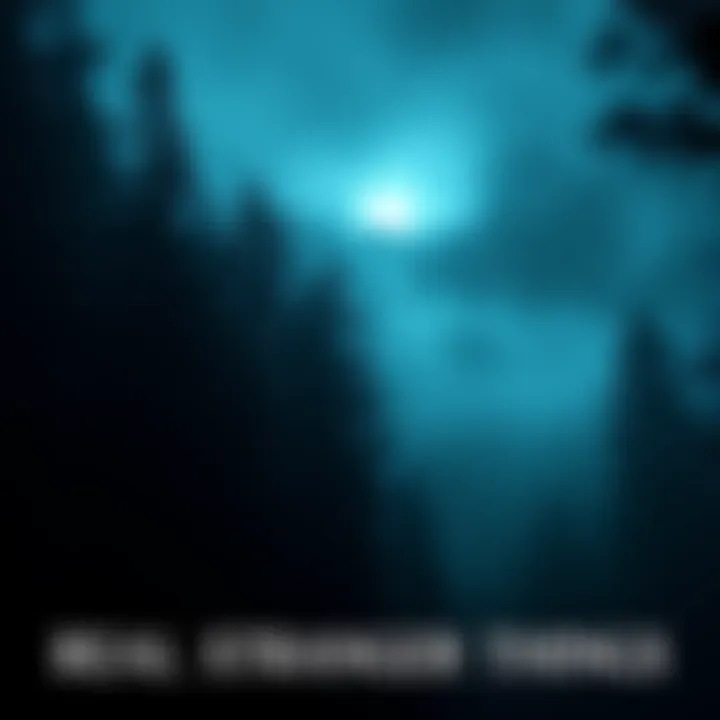 A dark forest with fog and strange lights, creating an unsettling atmosphere reminiscent of supernatural events.