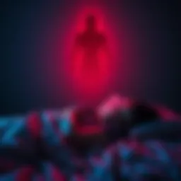 Night camera captures a strange shape hovering above a person sleeping in bed
