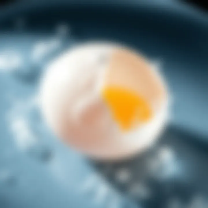 A clear egg in water showing bubbles and spikes, indicating signs of negative energy removal