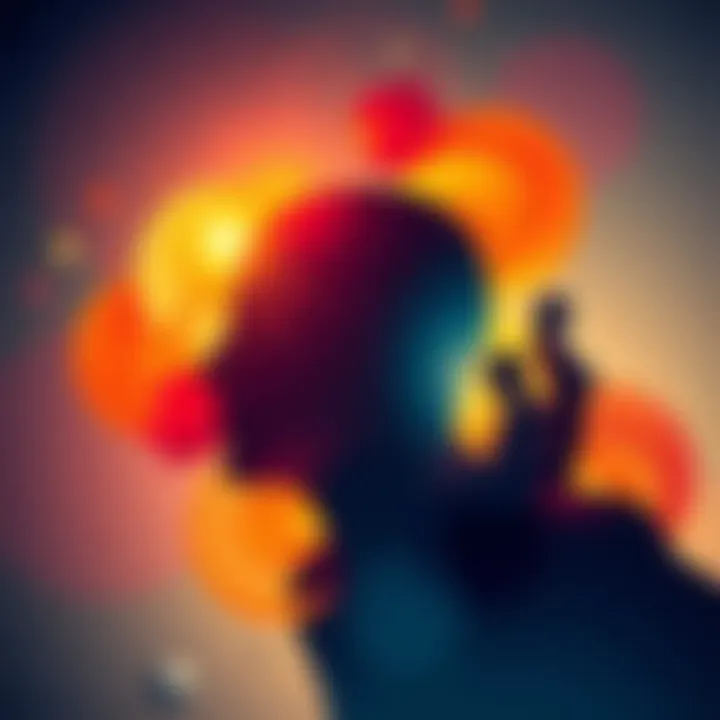 A thoughtful representation of ego influencing judgments with abstract shapes symbolizing family dynamics and emotions.