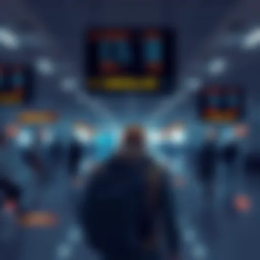 Airport scene showing canceled flight information at El Paso International Airport during a 10-day flight suspension