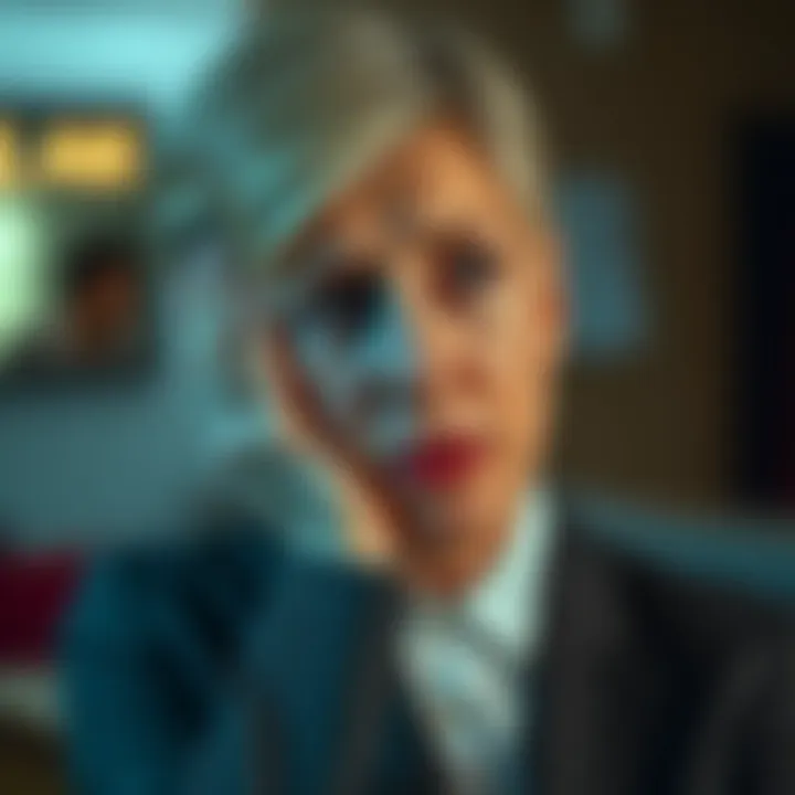 Ellen DeGeneres looking concerned with her hand on her face, suggesting health issues related to eye problems.